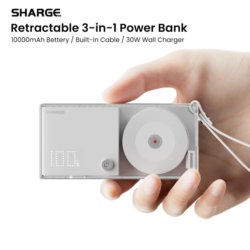 SHARGE 3-in-1 Portable Power Bank 30W