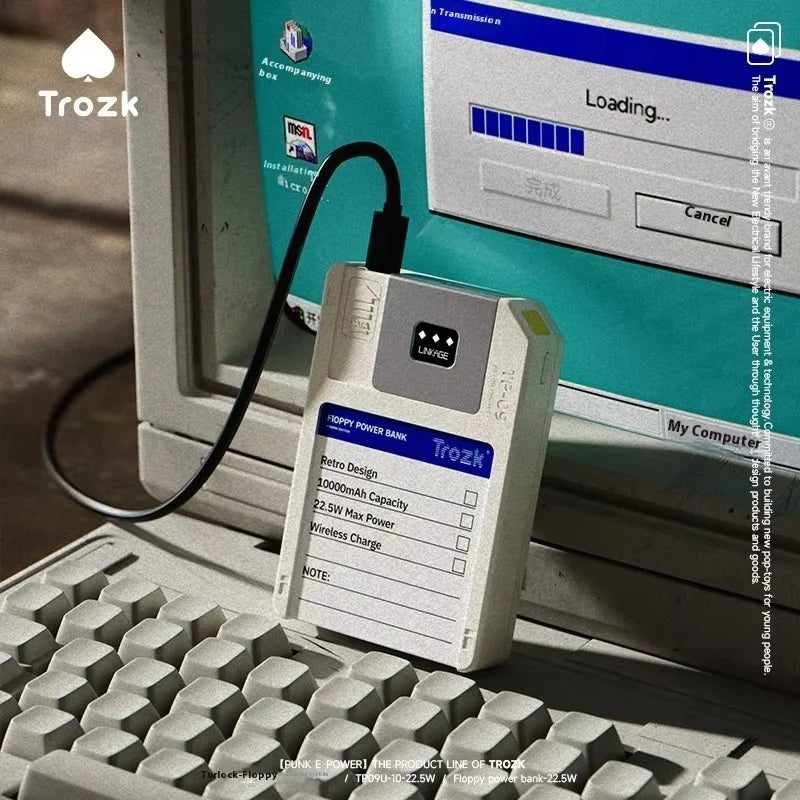Trozk Retro Magnetic Power Bank Floppy Disk 10000 mAh