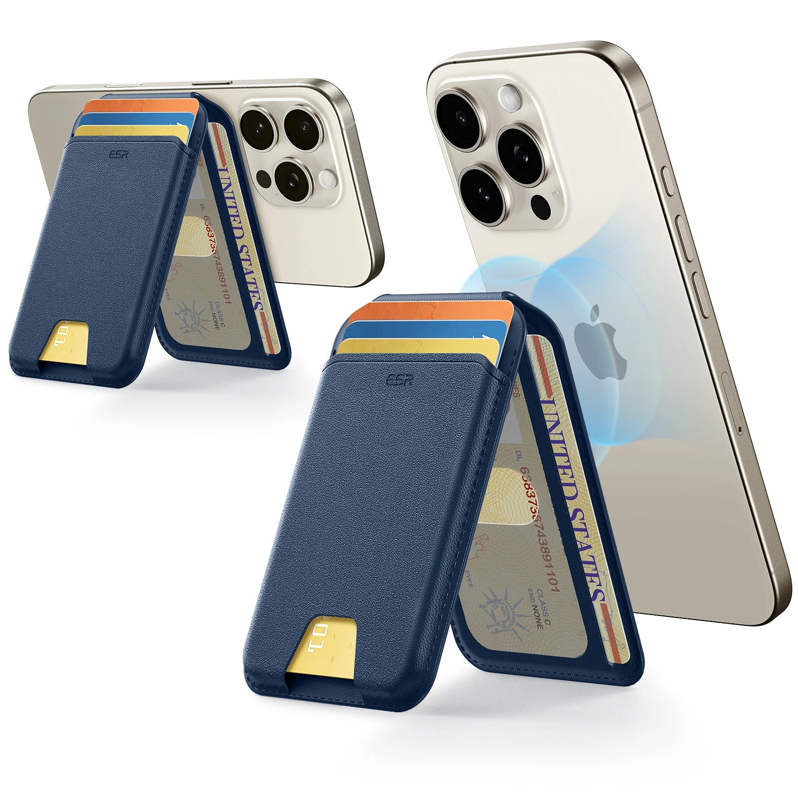 ESR Aura MagSafe Wallet - 5 Card Vegan Leather Stand