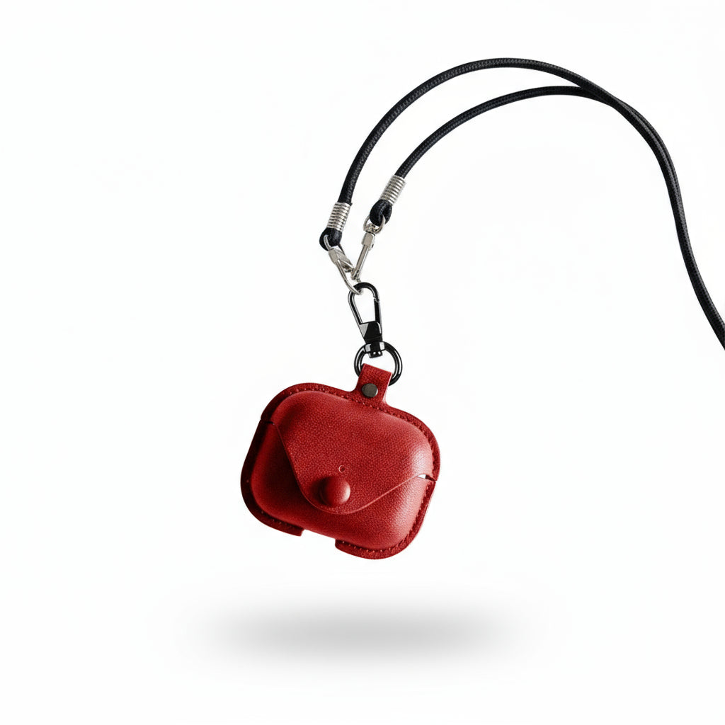 Premium Leather AirPods Case with Lanyard