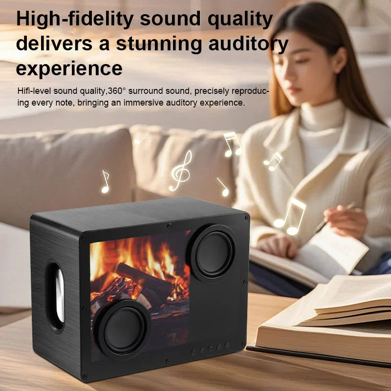 Floating Lyrics Bluetooth Speaker - Transparent Display Screen with LED Subtitle System