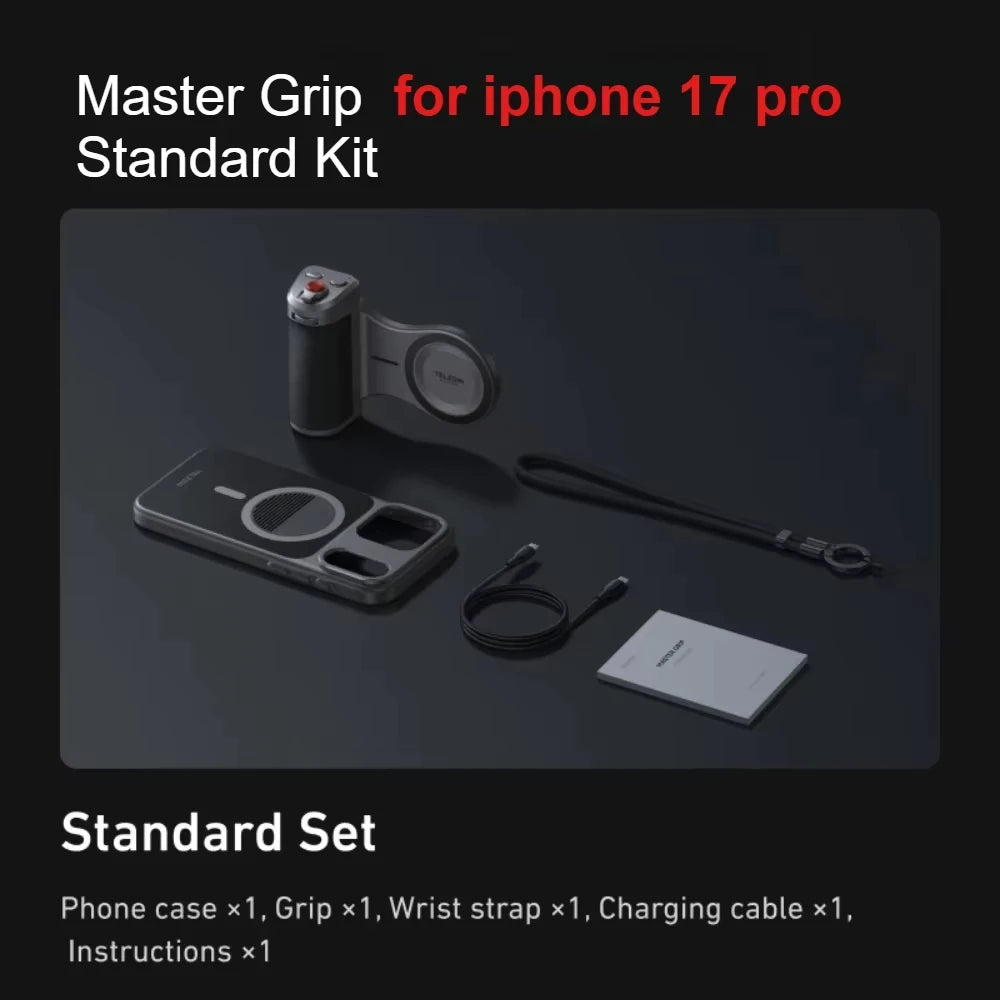 TELESIN Master Grip Kit for iPhone 17 Pro/Max Magnetic Case