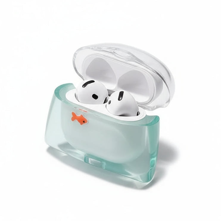Goldfish Water Bag AirPods Case Realistic 3D Fish Silicone Protection Transparent