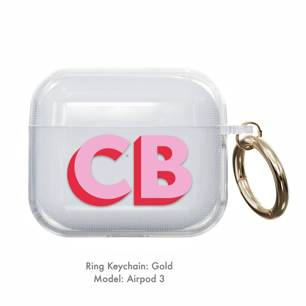 Personalized Rainbow Monogram AirPods Case Custom Initial