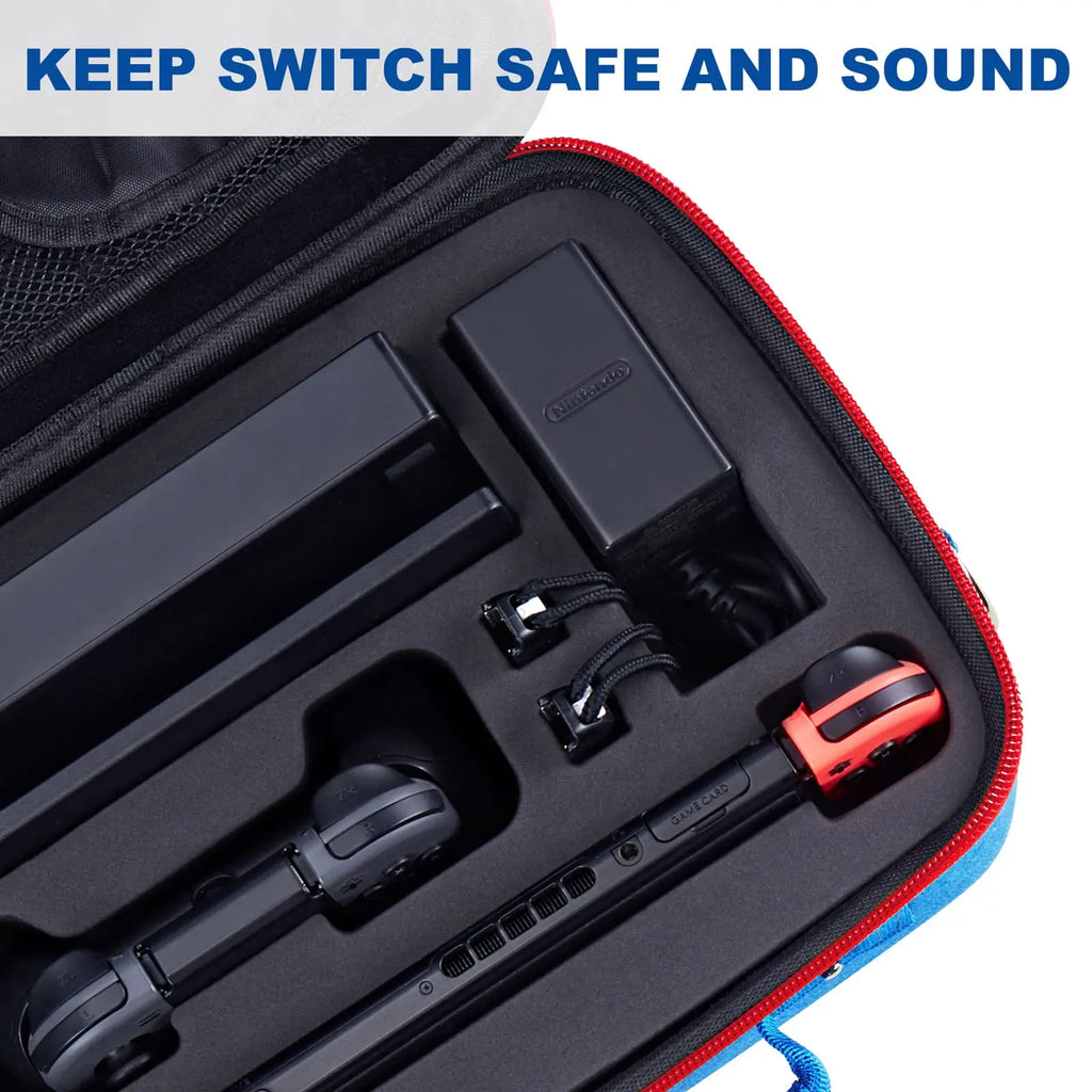 Mario Switch Travel Briefcase - EVA Hard Shell Storage Bag