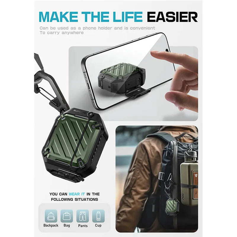 UB Pro AirPods Case 4th Generation Full-Body Rugged with Carabiner