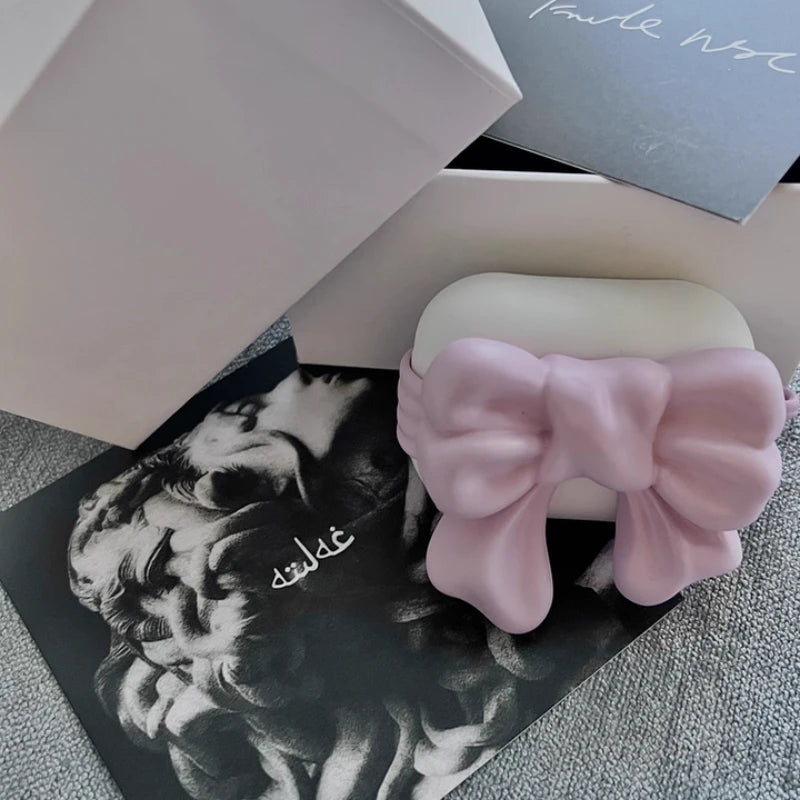 Paris Purple Bow AirPods Case 3D Resin Bubble Design