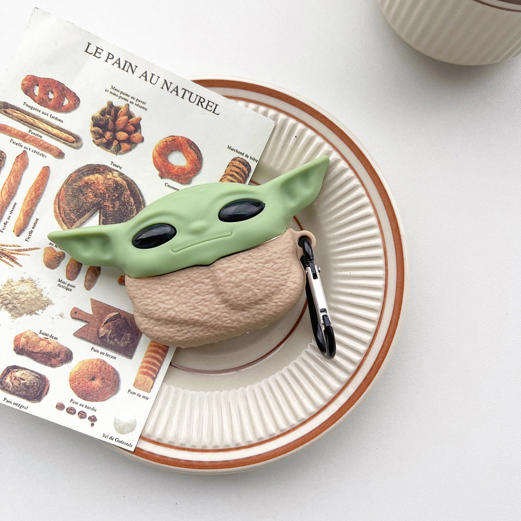 3D Cartoon Character AirPods Case Yoda Silicone