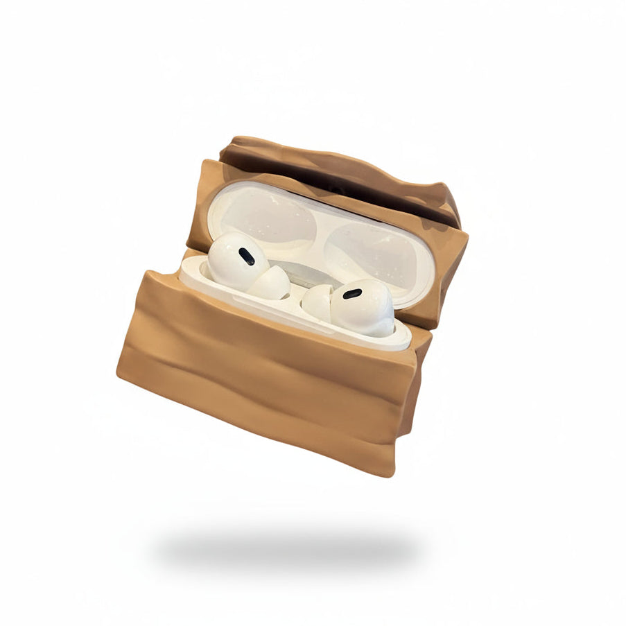 Kraft Paper Bag AirPods Case Unique Designer Silicone Cover