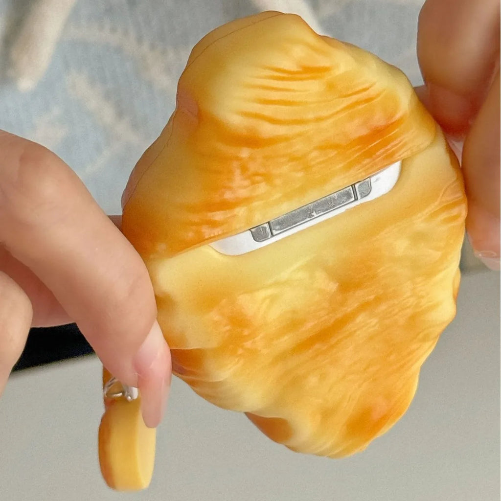 3D Croissant Bread AirPods Case Cute French Pastry Silicone Protection