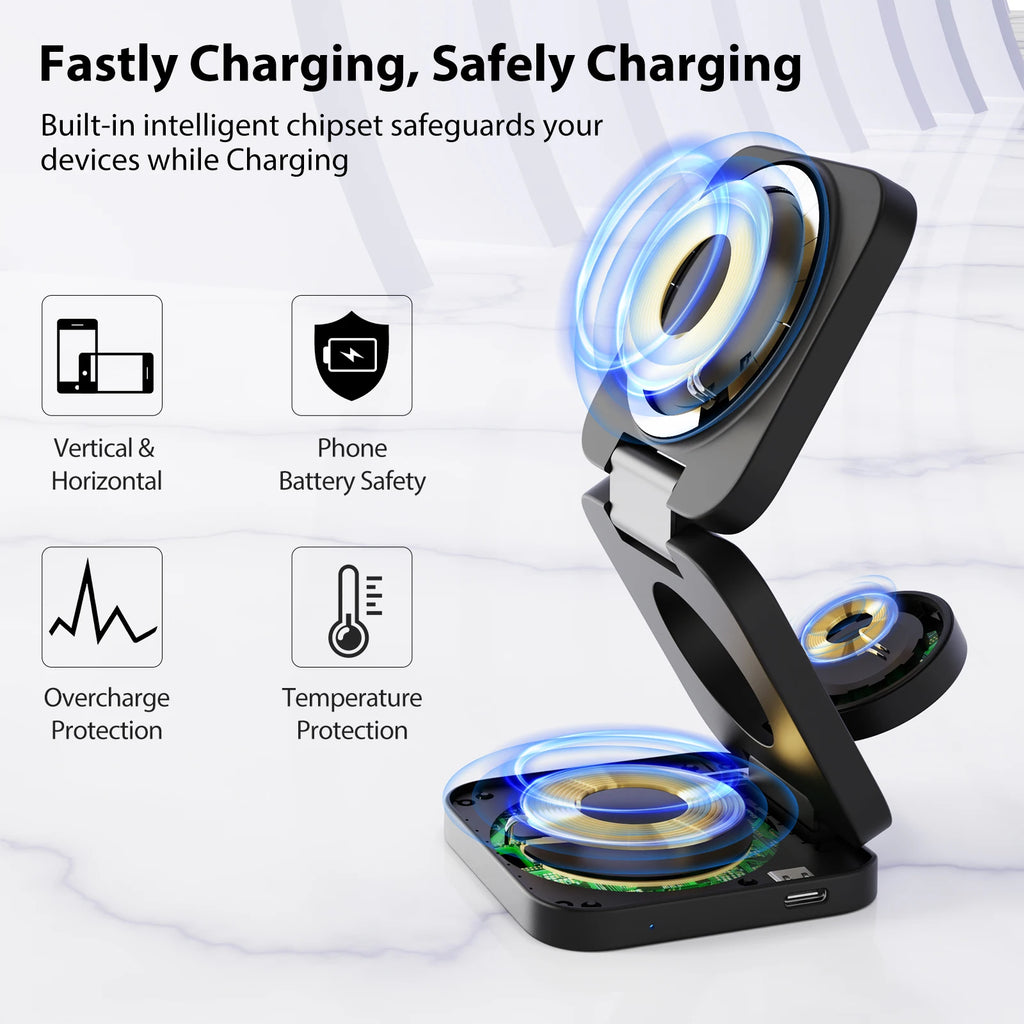 KUXIU X55 Magsafe Wireless Charging Station for iPhone, Apple Watch and AirPods