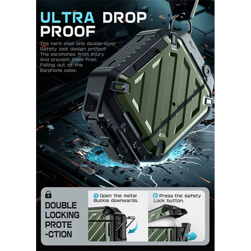 UB Pro AirPods Case 4th Generation Full-Body Rugged with Carabiner