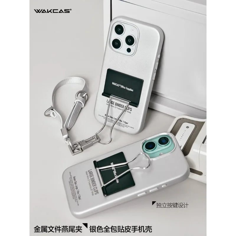 Wakcas Niche Design Leather Stand Folder Case for iPhone