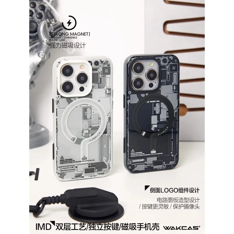 Wakcas Frosted Circuit Design Magnetic Apple iPhone Case