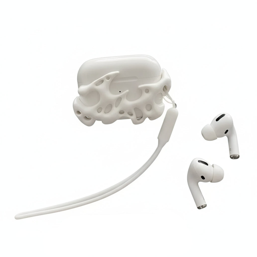 Bubble Texture AirPods Case Silicone Cover with Lanyard