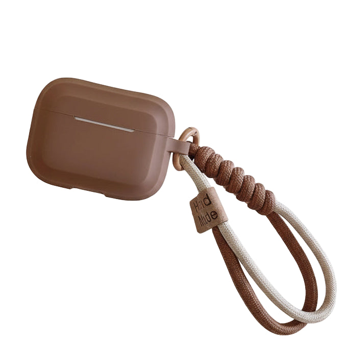 Caramel Silicone AirPods Case with Bracelet - Anti-Loss Protection