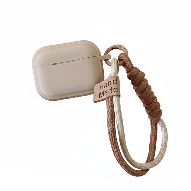 Caramel Silicone AirPods Case with Bracelet - Anti-Loss Protection