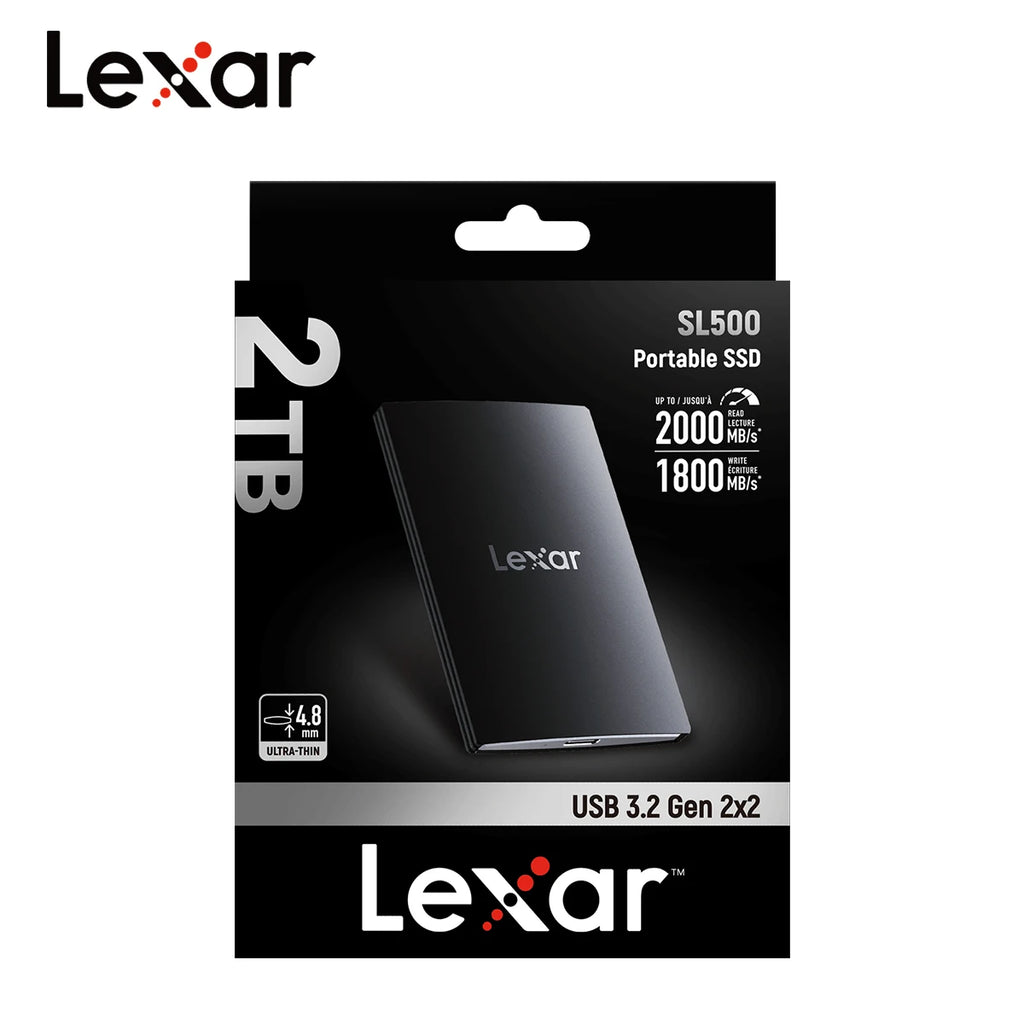 Lexar USB 3.2 Type-C High Speed Portable Hard Drive PSSD SL500 1TB 2TB Solid State Drive Up to 2000Mb/s SSD Disk for iPhone 15
