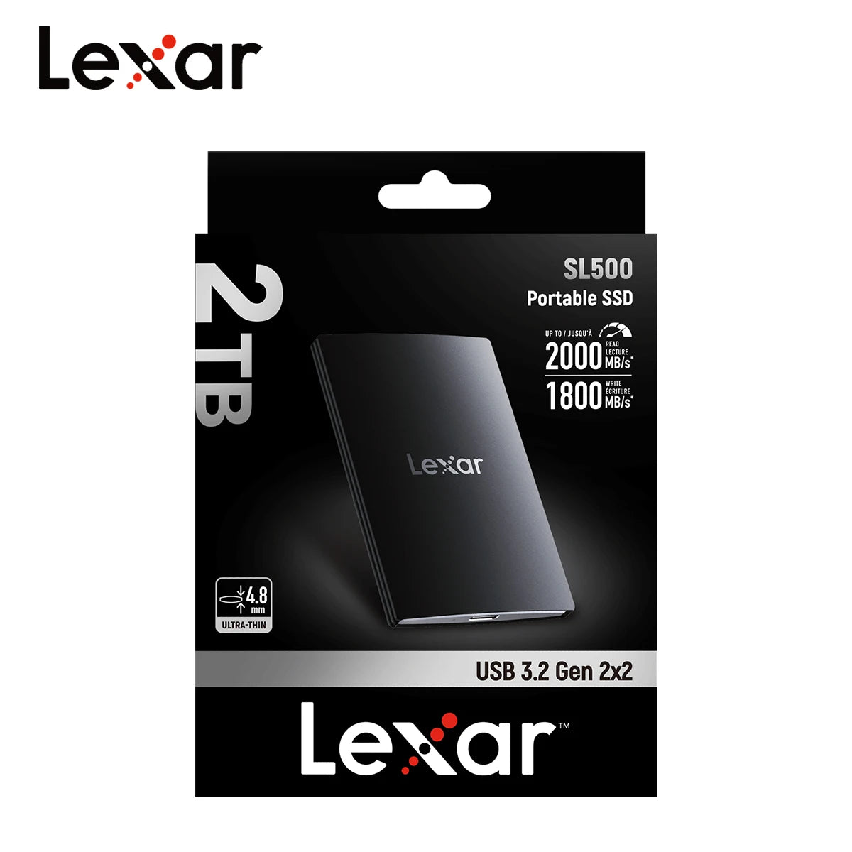 Lexar USB 3.2 Type-C High Speed Portable Hard Drive PSSD SL500 1TB 2TB Solid State Drive Up to 2000Mb/s SSD Disk for iPhone 15