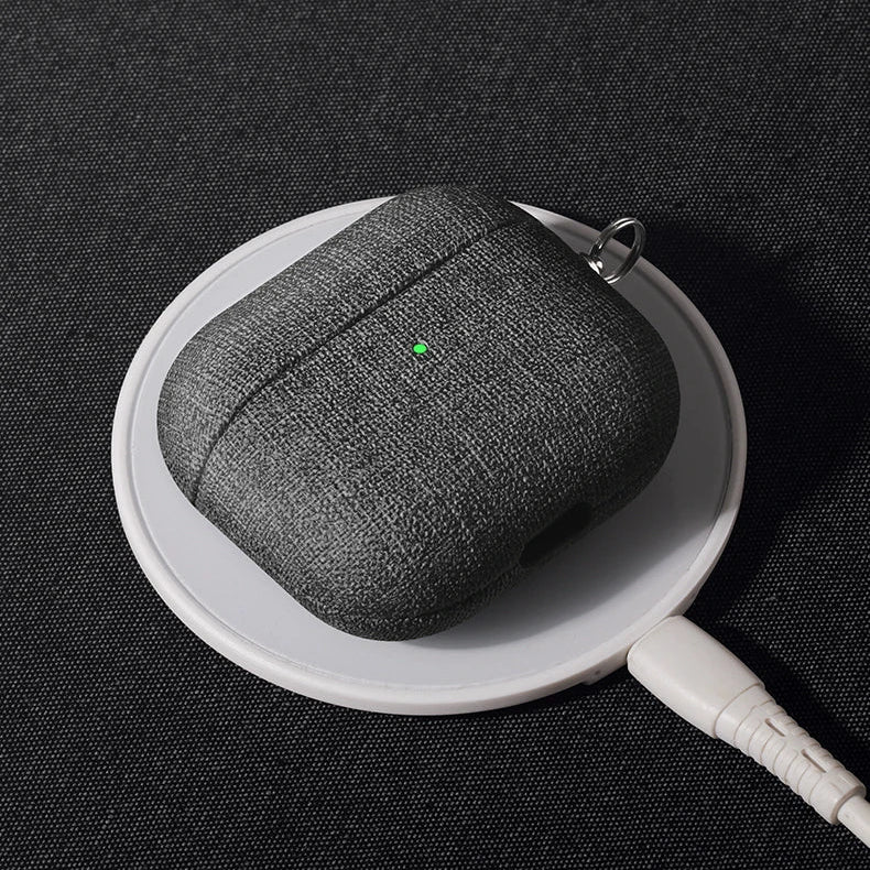 Premium Fabric Texture AirPods Case Elegant Cloth Grain Design