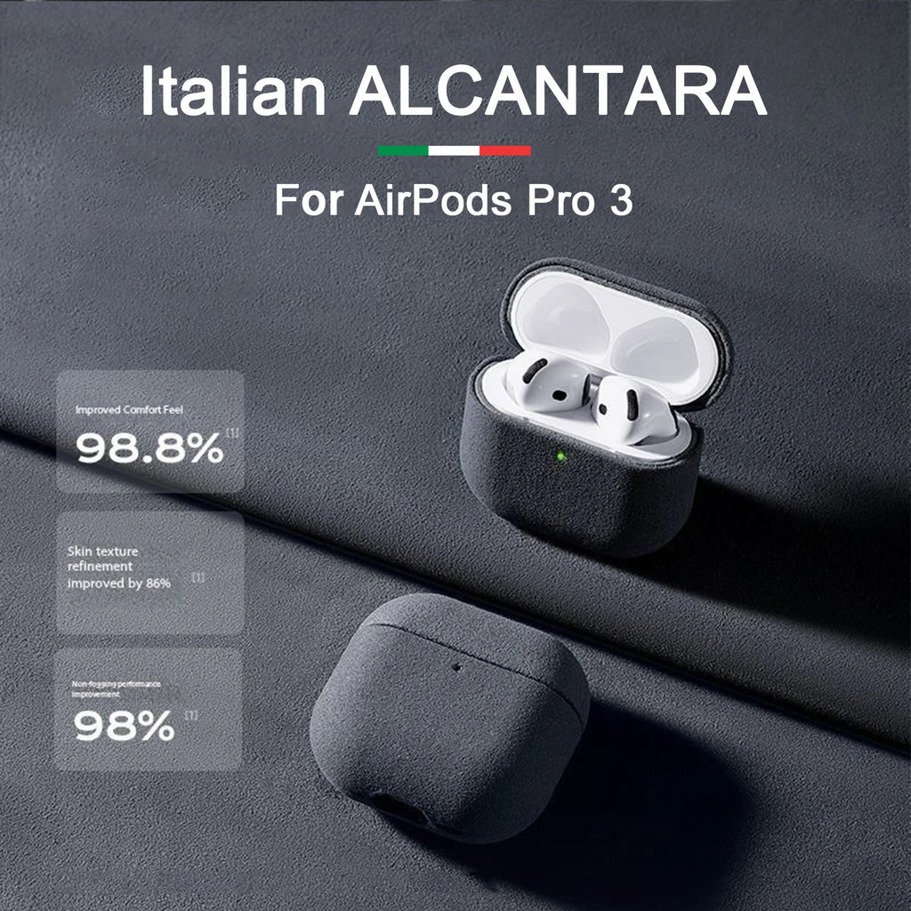Premium Alcantara Leather AirPods Case Luxury Protective Cover