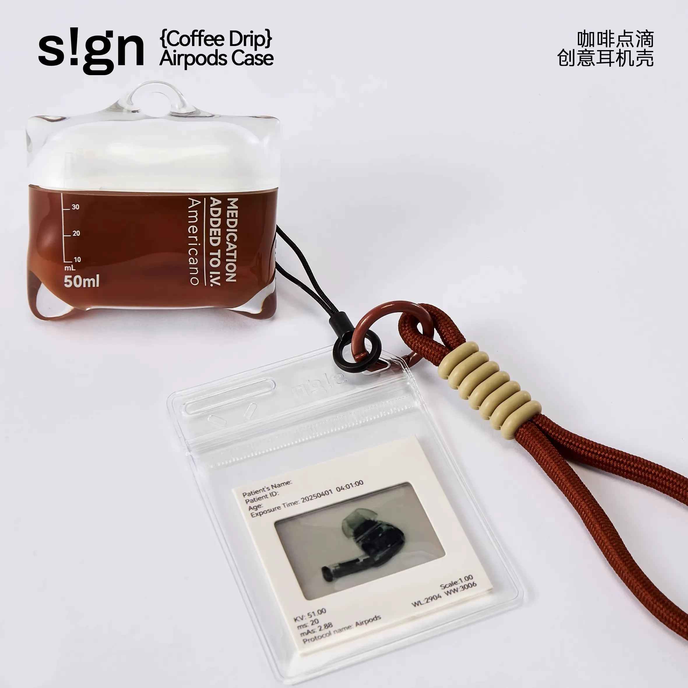 Coffee Drip S!gn AirPods Case Americano