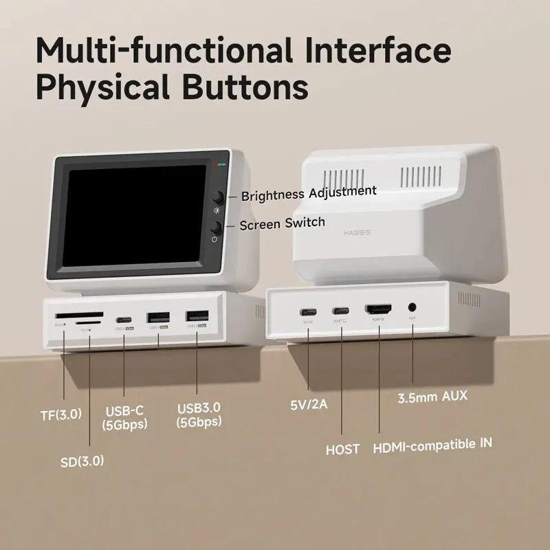 Hagibis Mini PC Monitor Dock Station 3.5 inch