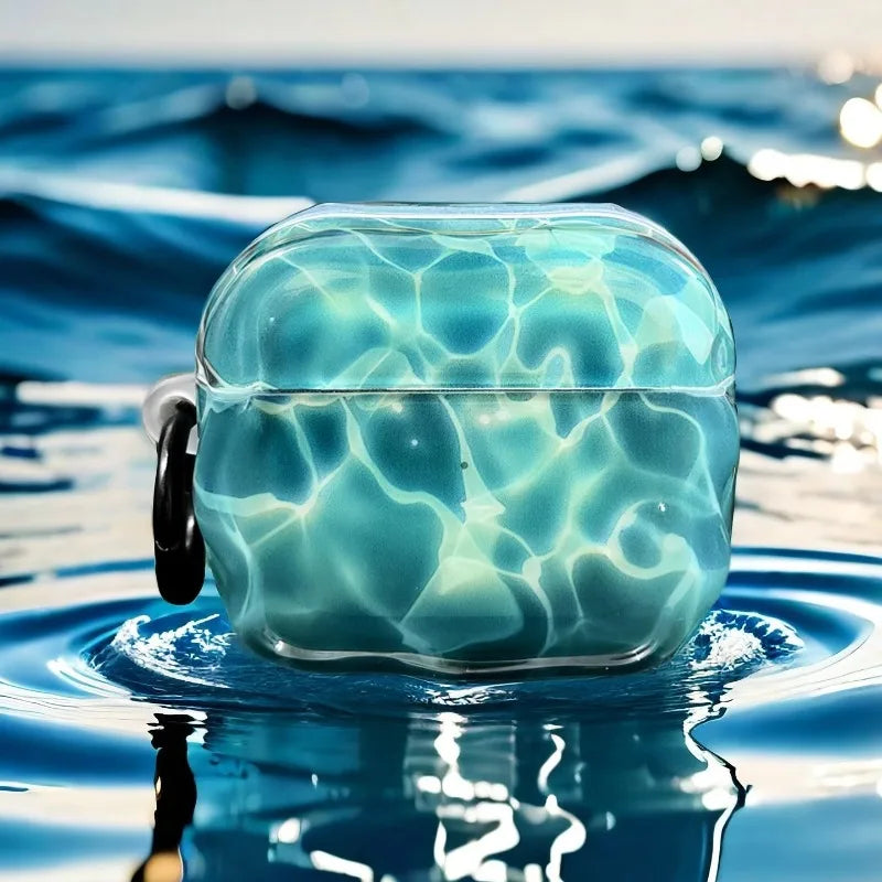 Water Ripple AirPods Case Translucent Ocean Wave TPU Protection