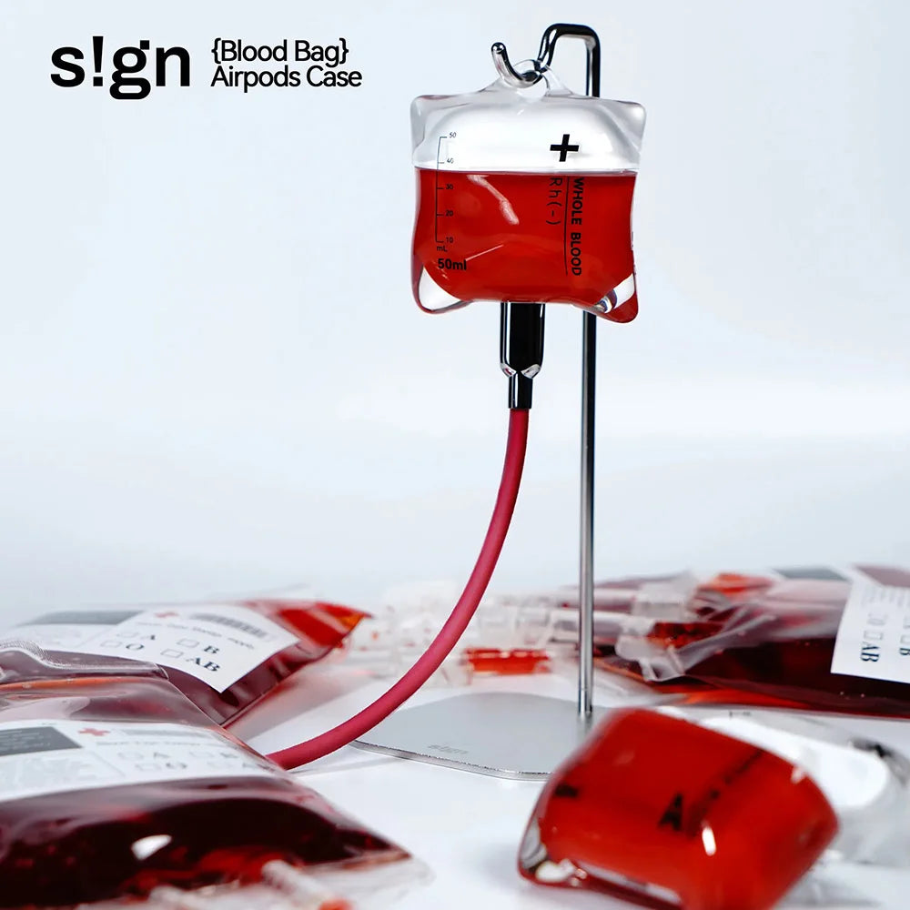 Blood Type IV Bags S!gn Drip AirPods Case