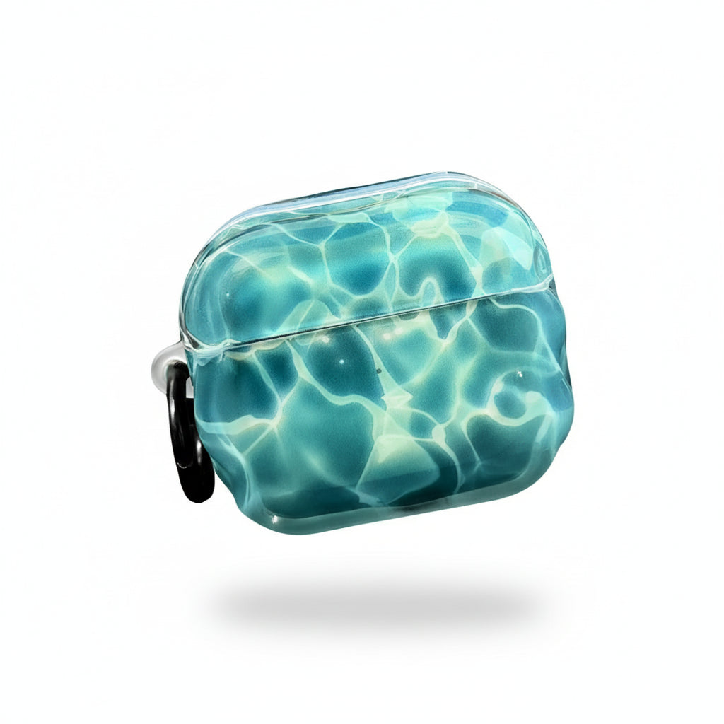 Water Ripple AirPods Case Translucent Ocean Wave TPU Protection