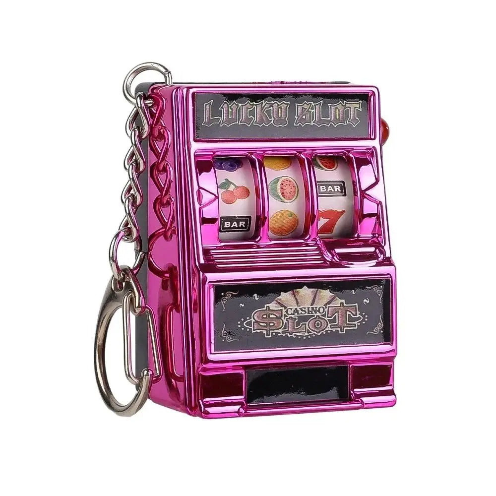 Mini Slot Machine Keychain Playable Arcade Jackpot with Working Lever