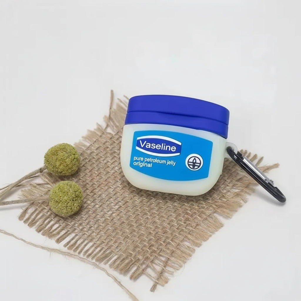 Vaseline Jar AirPods Case 3D Realistic Petroleum Jelly Silicone Protection with Pendant