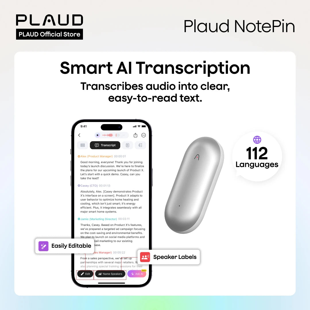 PLAUD NotePin AI Voice Recorder