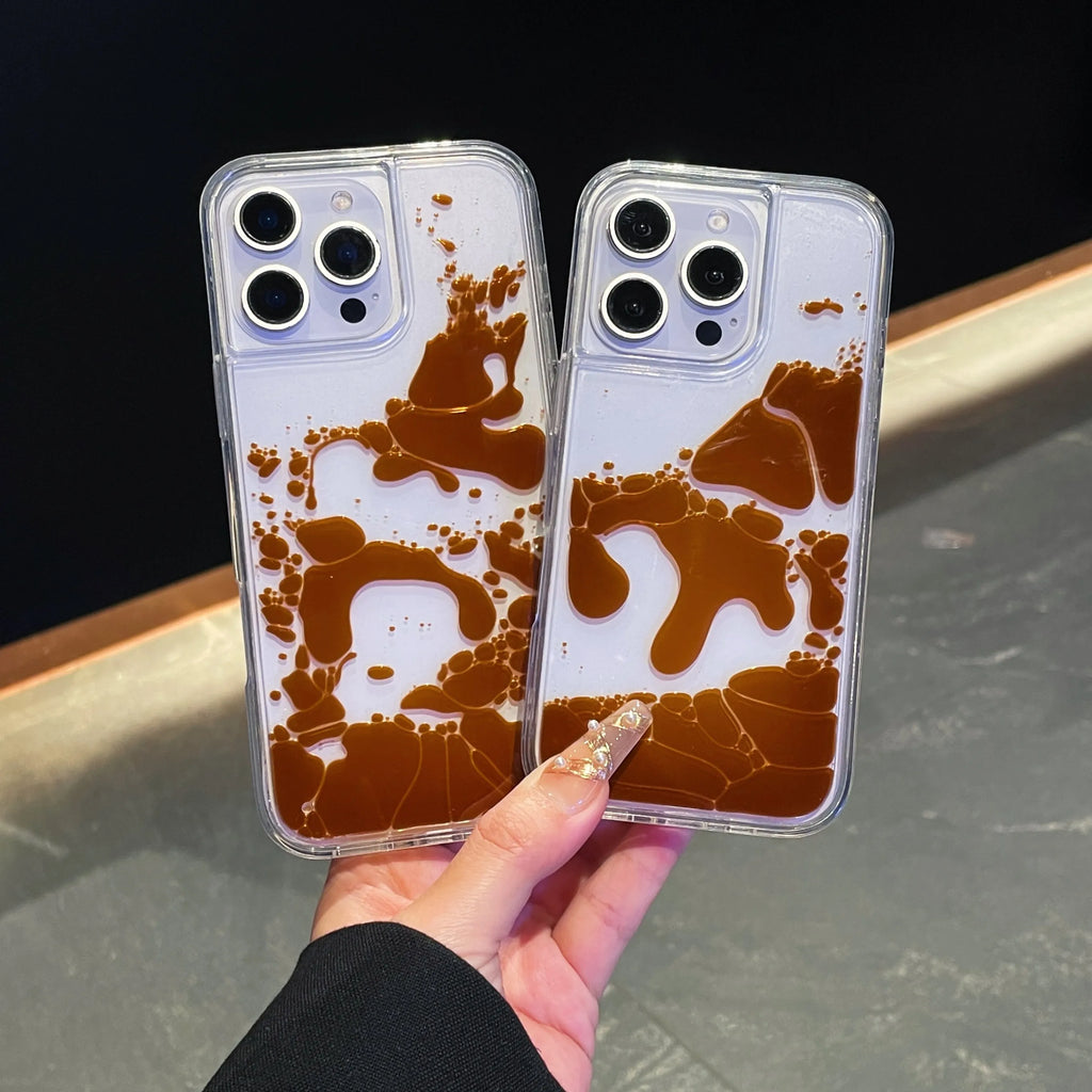Liquid Floating iPhone Case Transparent Quicksand Design with Moving Liquid