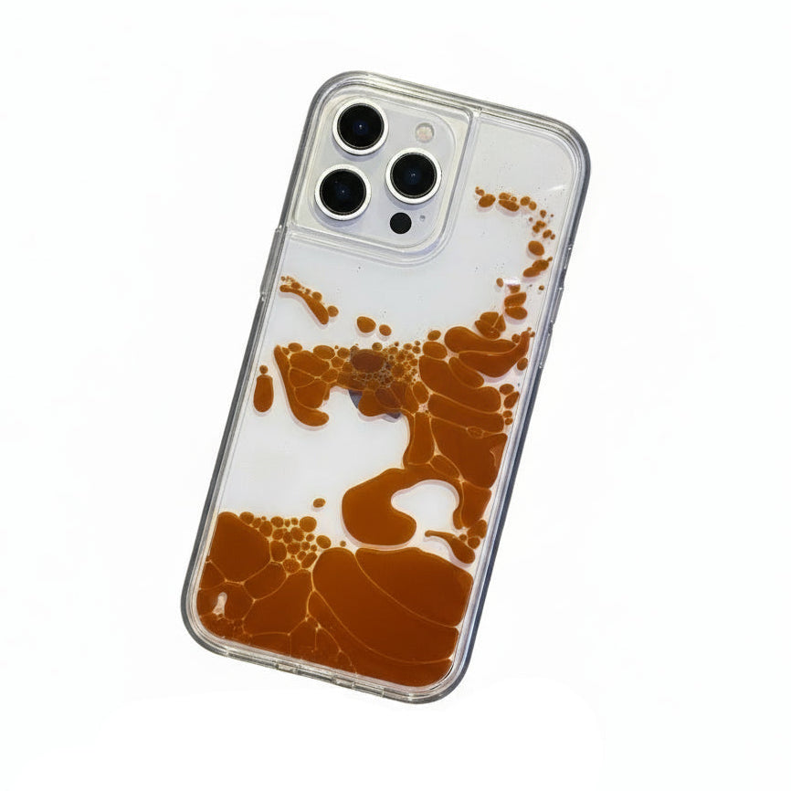 Liquid Floating iPhone Case Transparent Quicksand Design with Moving Liquid