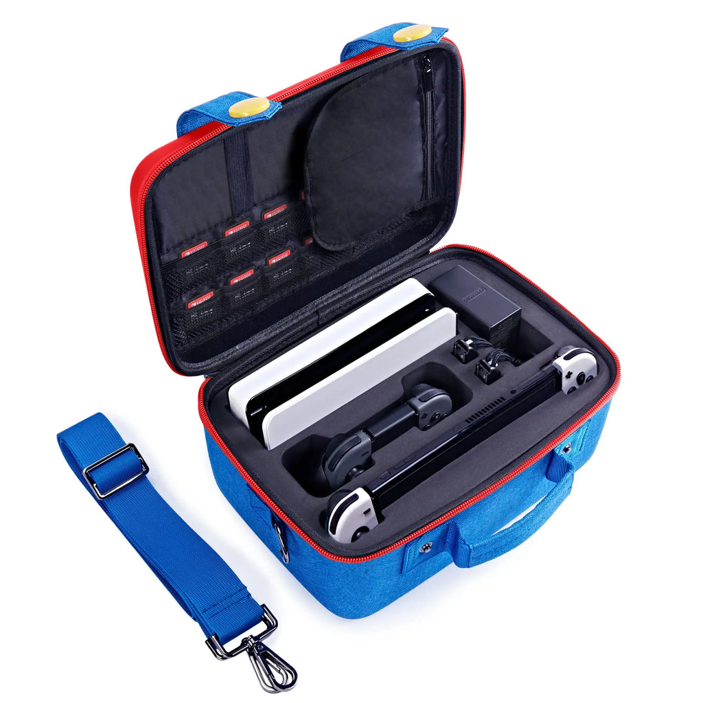 Mario Switch Travel Briefcase - EVA Hard Shell Storage Bag