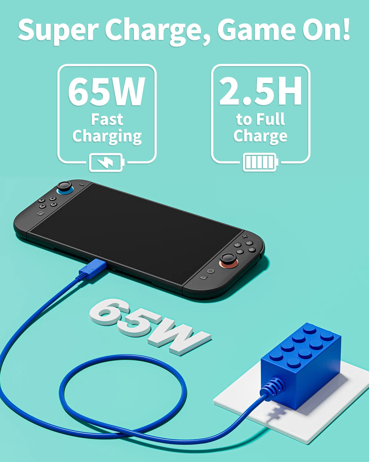 Brickgeek 65W LEGO Block GaN Charger Fast Charging