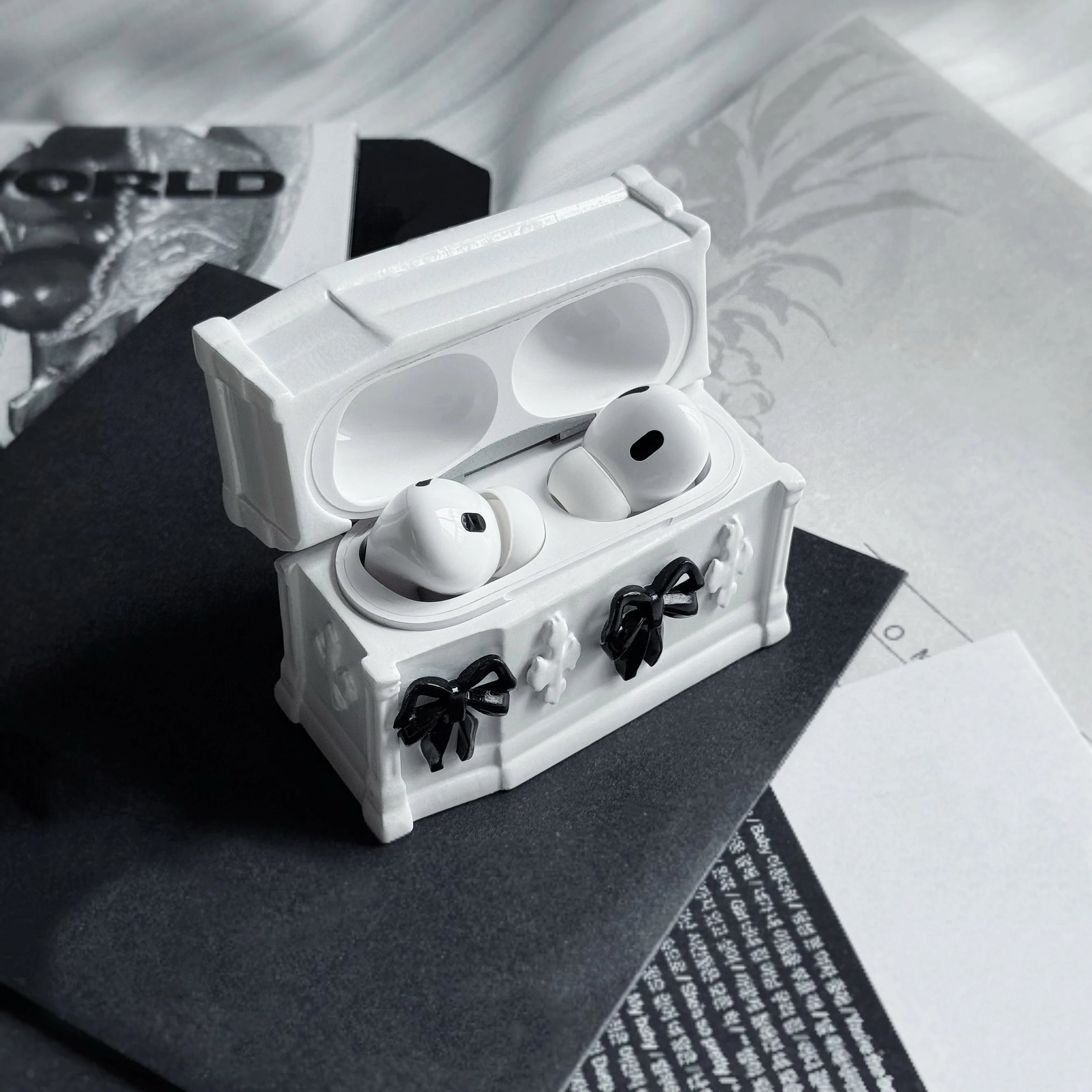 Gothic Coffin 3D Resin AirPods Case Customized