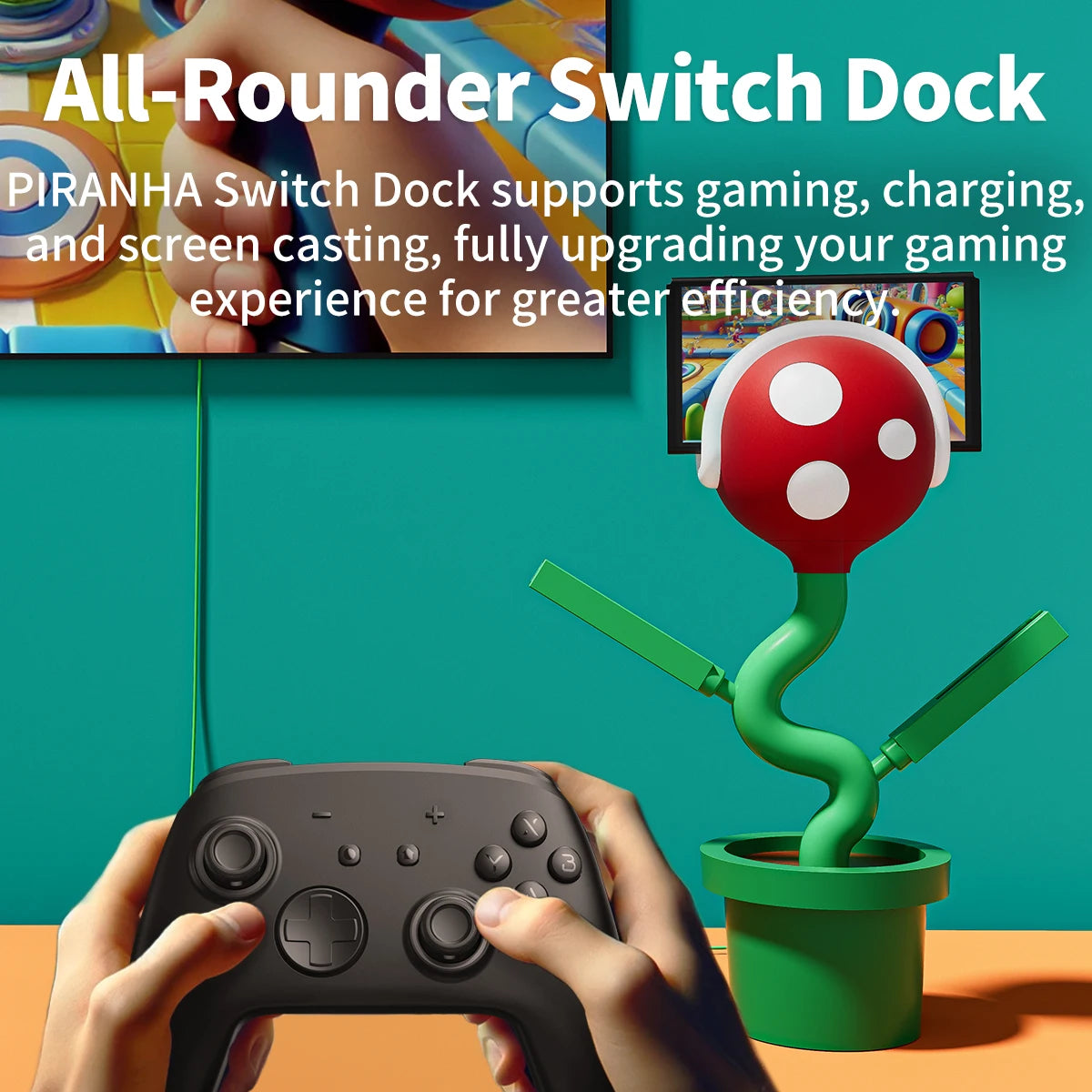 Plantdock Switch Docking Station with Joy-Con Charger Piranha