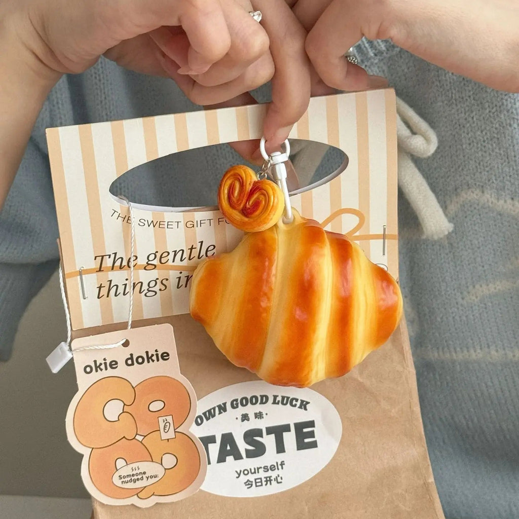 3D Croissant Bread AirPods Case Cute French Pastry Silicone Protection