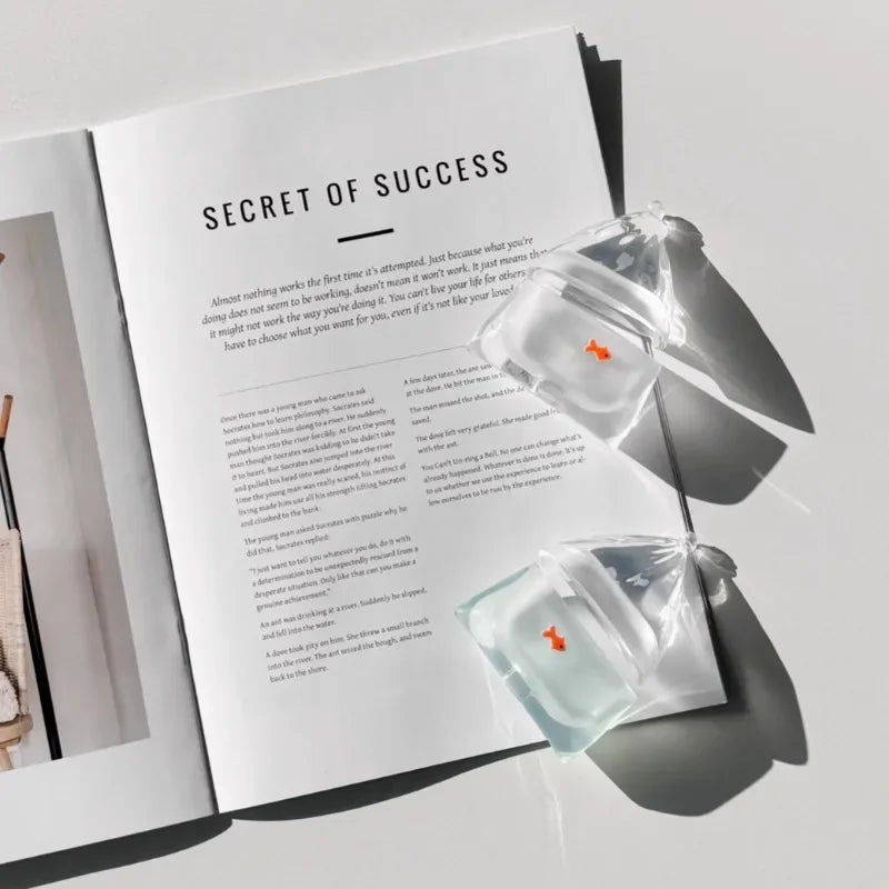 Goldfish Water Bag AirPods Case Realistic 3D Fish Silicone Protection Transparent