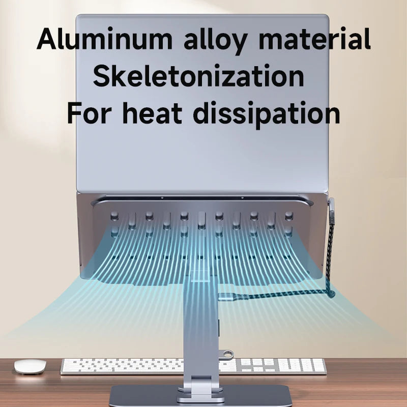 Hagibis Adjustable Aluminum Laptop Stand for Desk with USB C Dock