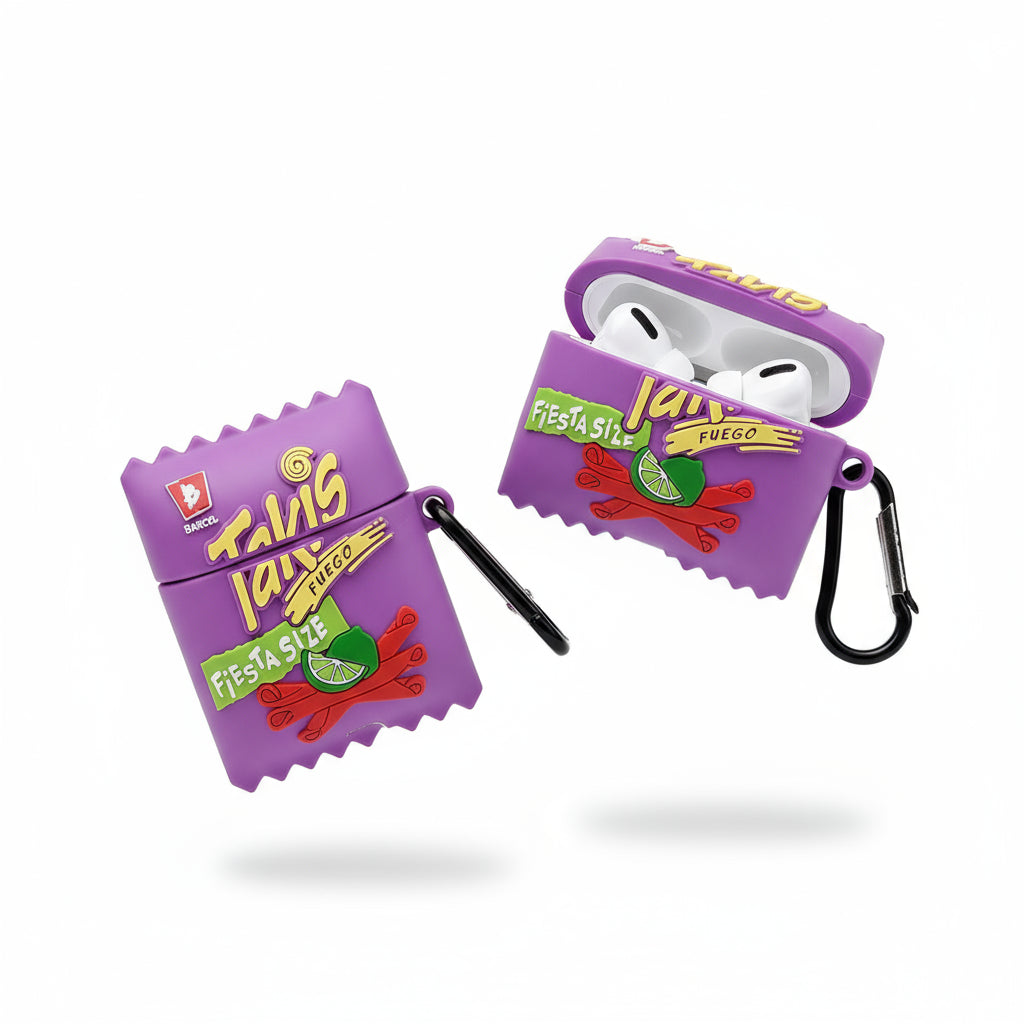 Takis Purple Chips Bag AirPods Case with Keychain Silicone
