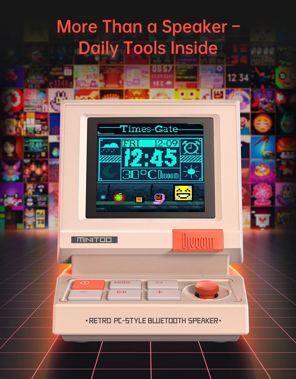 Divoom Ditoo MiniToo Retro Bluetooth Speaker Portable Pixel Display