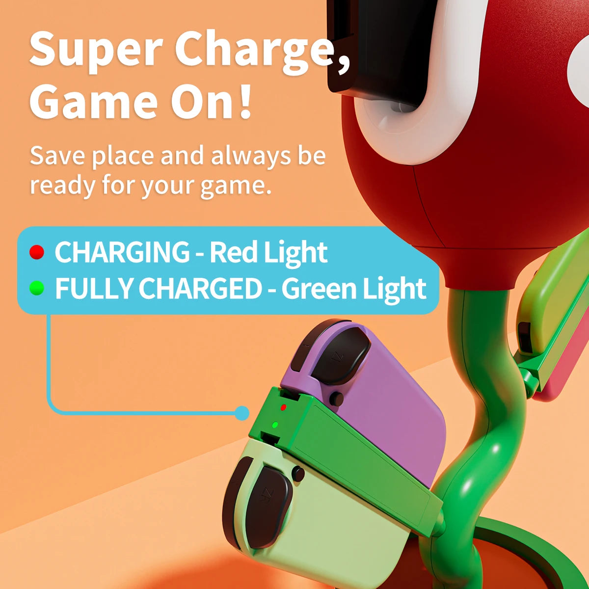 Plantdock Switch Docking Station with Joy-Con Charger Piranha