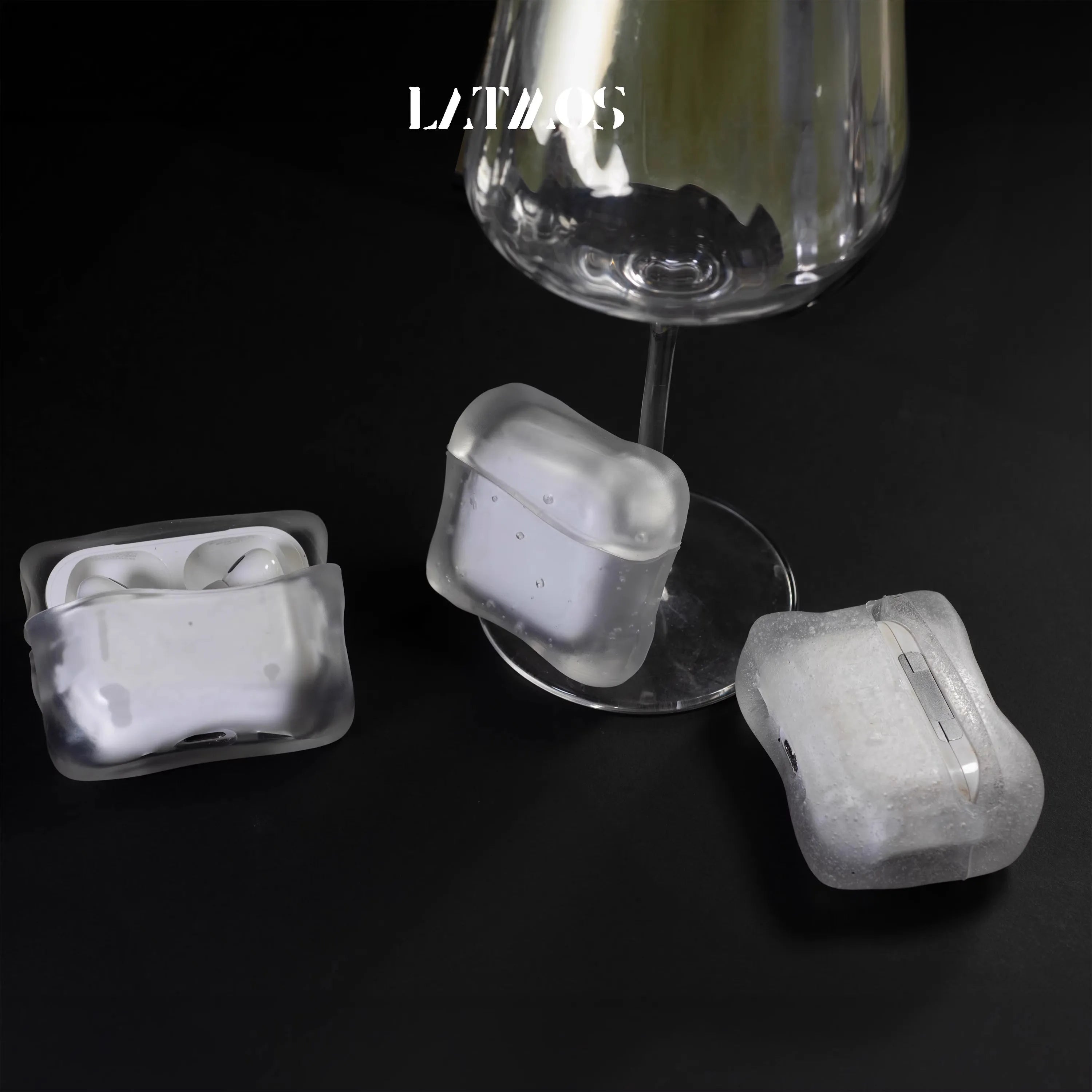 Ice Crystal Bubbles AirPods Case Frosted Transparent Y2K Design Silicone Cover