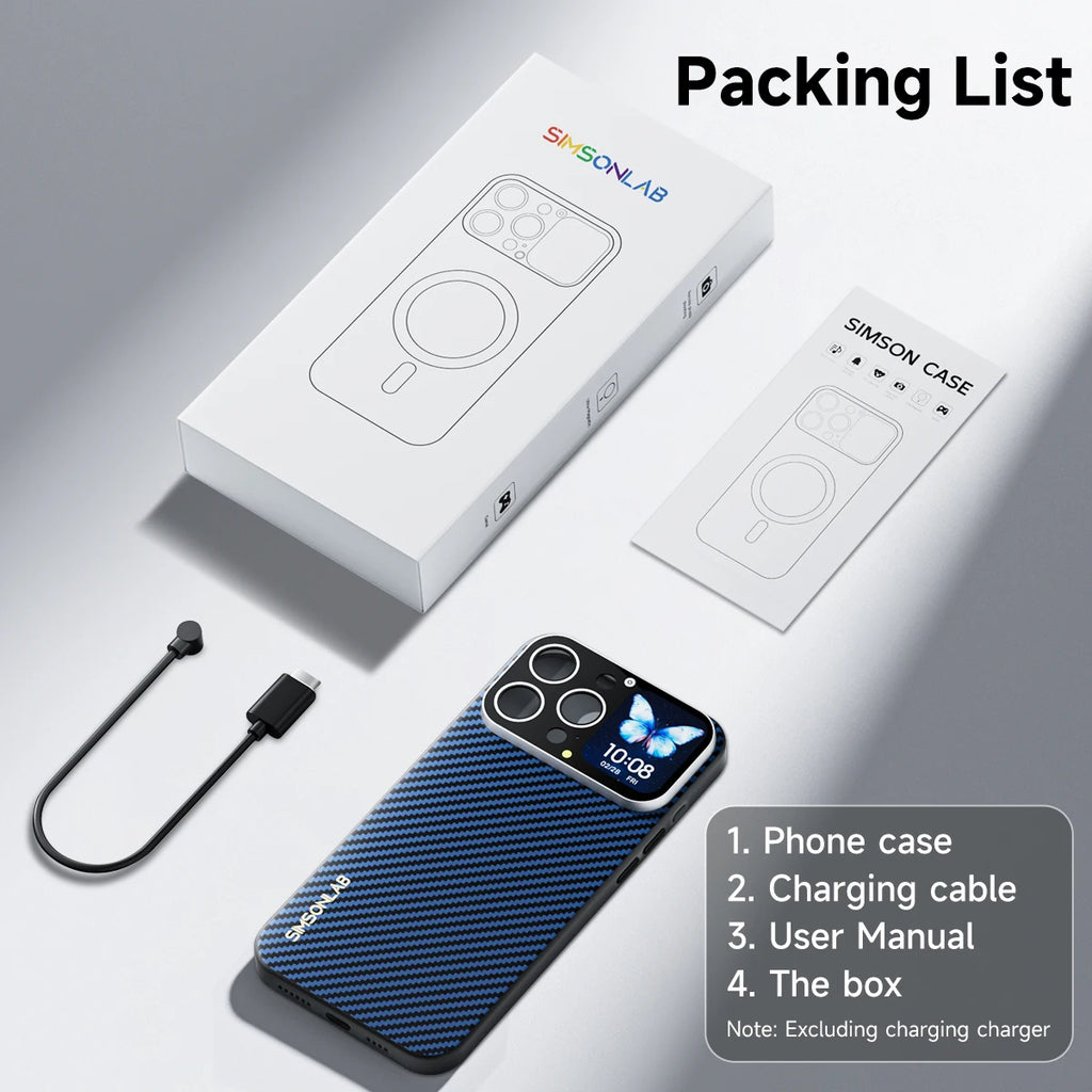 Smart Touch Screen Phone Case Music Control & Wireless Charging