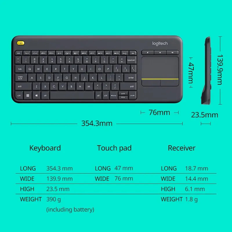 Logitech K400 Plus Wireless Touch Keyboard