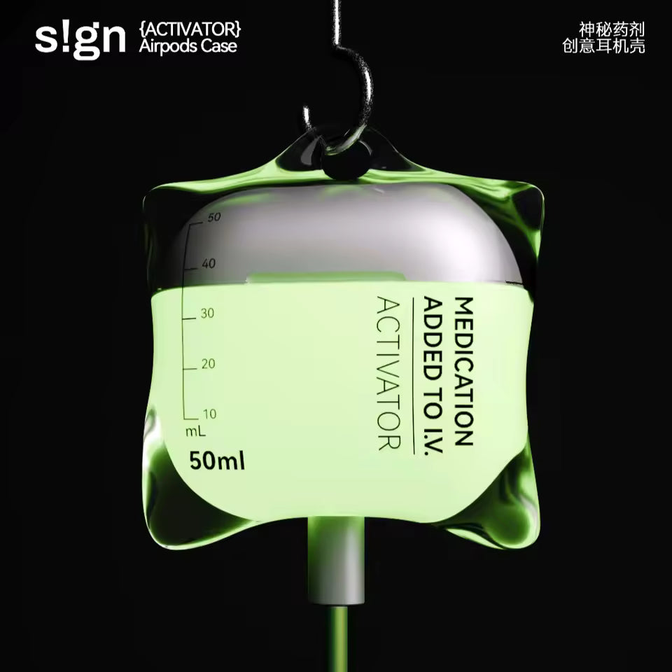 Activator S!gn Drip IV Bag AirPods Case Fluorescent