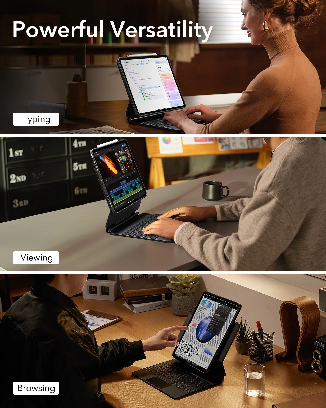 ESR Rebound Magnetic Keyboard Case 360 for iPad